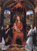 Hans Memling Madonna Enthroned with Child and Two Angels oil on canvas